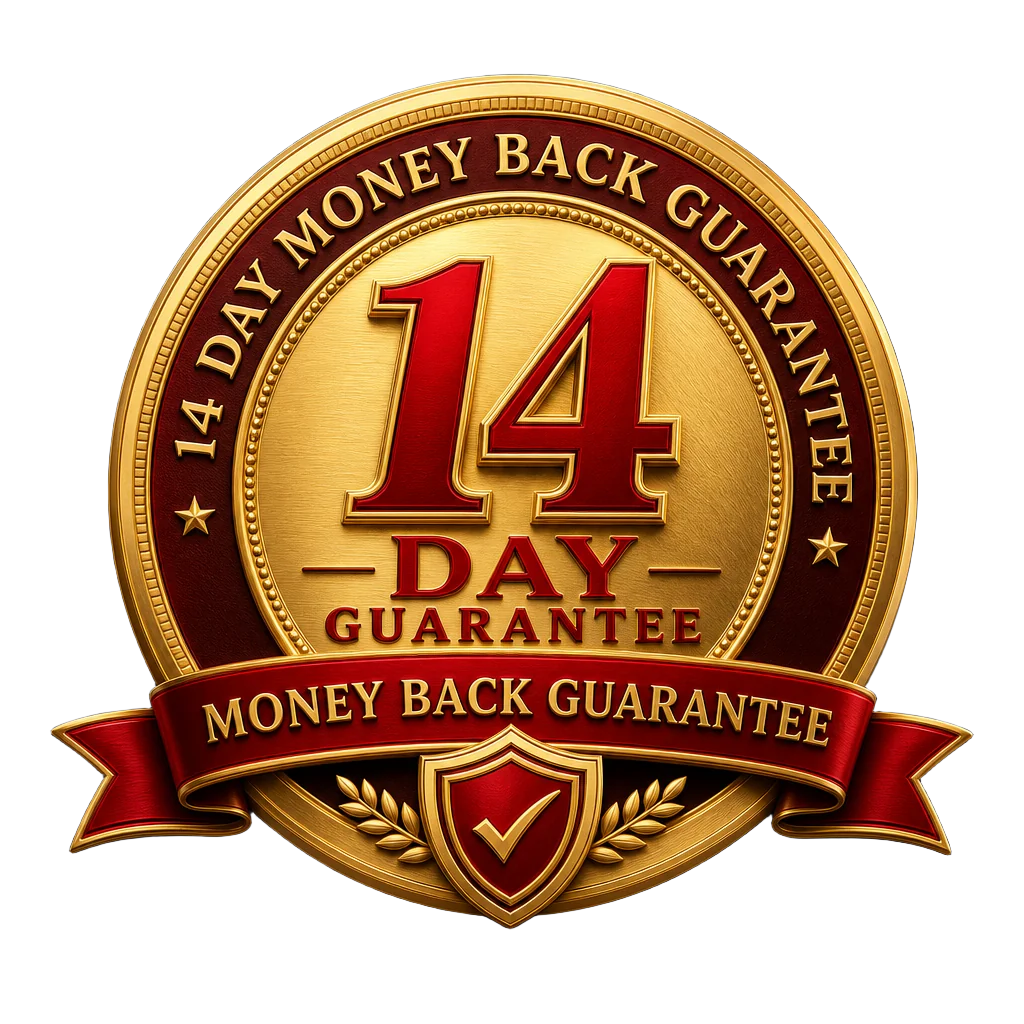 14-day money-back guarantee seal